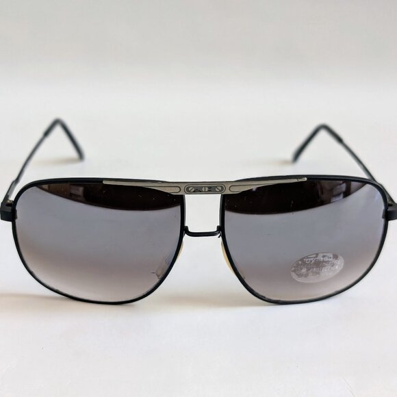 NWT Vintage 90's Large Square Metal Sport Sunglasses (M. Black) - Picture 1 of 5